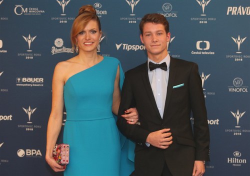 Gabriela Koukalová s Jaroslavem Šmédkem na vyhlášení ankety Sportovec roku